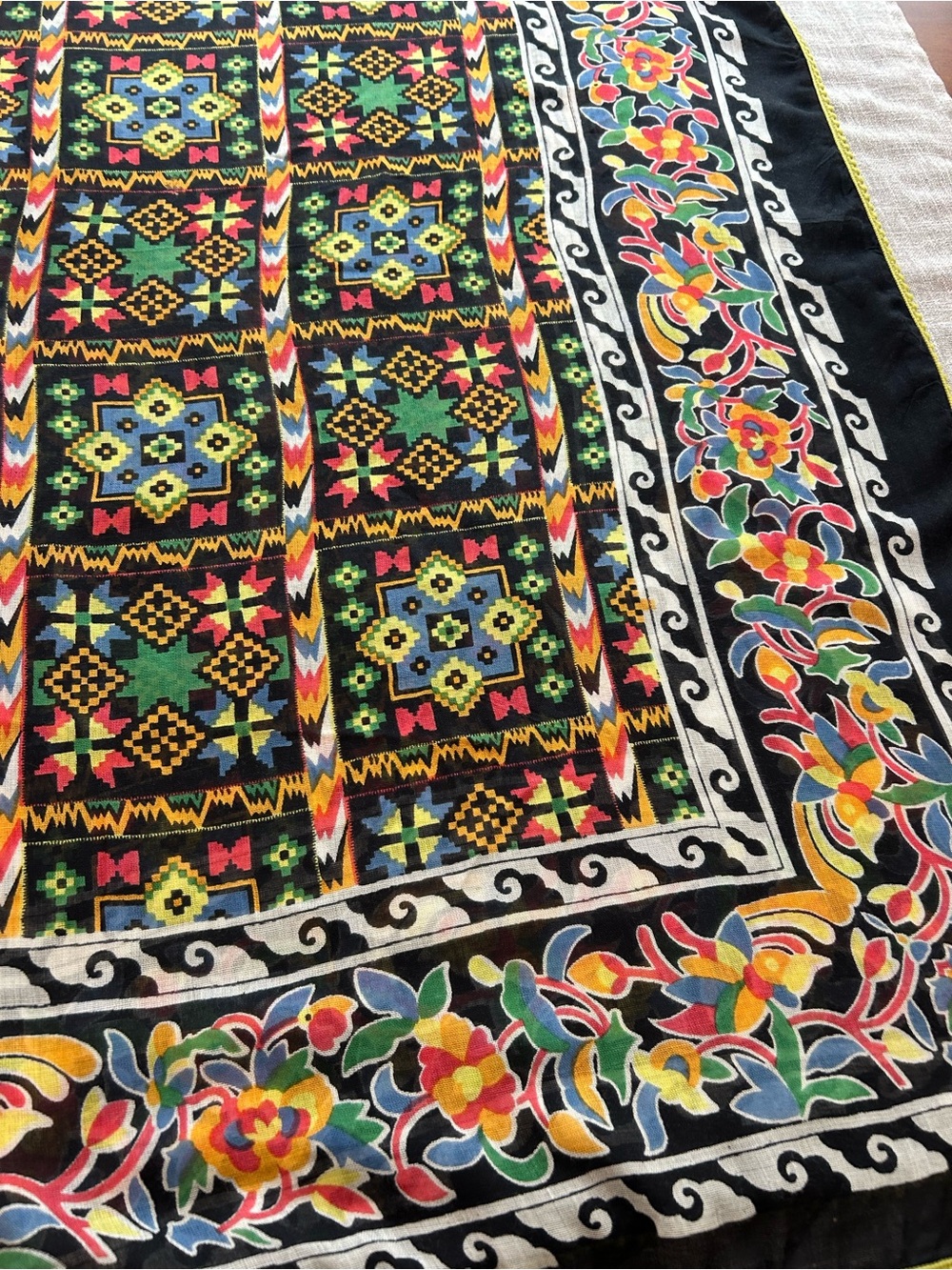 Multicolor Floral square scarf